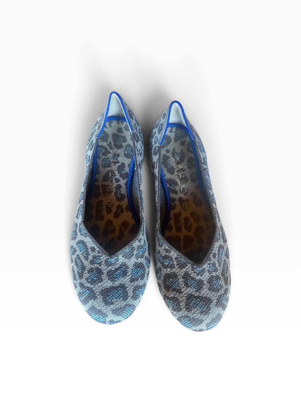 Rothy's Blue Leopard-Print Ballet Flats